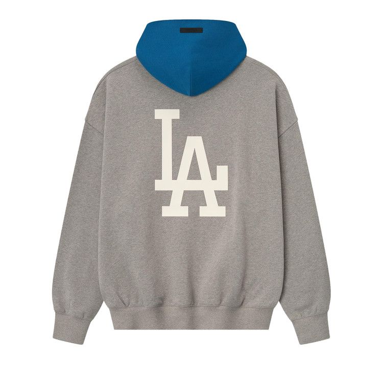Fear of God Essentials Dodgers Sport Hoodie 'Concrete Heather/Blue Sapphire'