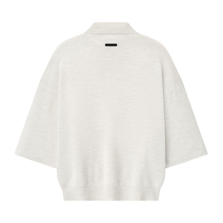 Fear of God Essentials Signature Quarter Sleeve 90's Knit Polo 'Oatmeal Heather'