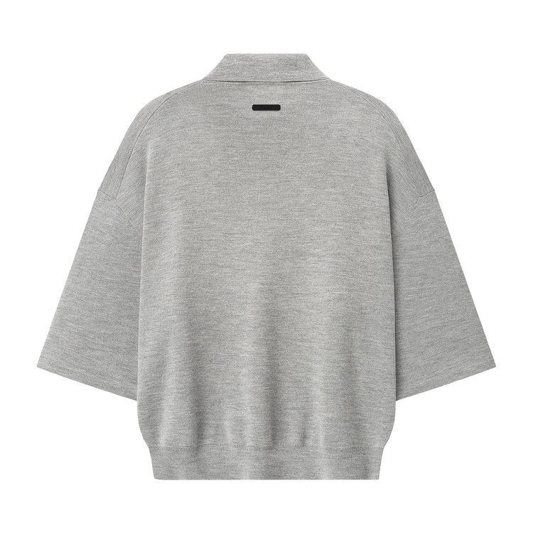 Fear of God Essentials Signature Quarter Sleeve 90's Knit Polo 'Concrete Heather'
