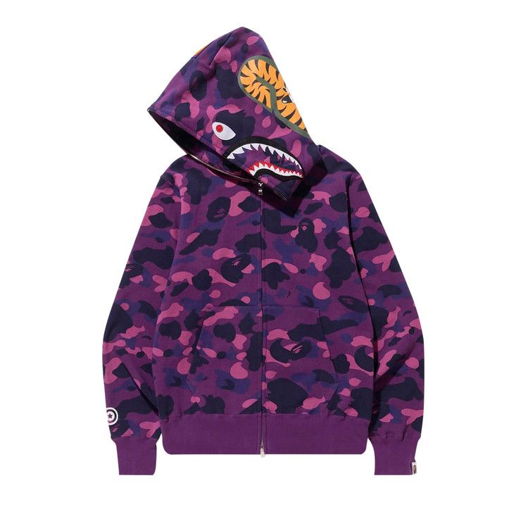BAPE Color Camo Shark Full Zip Hoodie 'Purple'