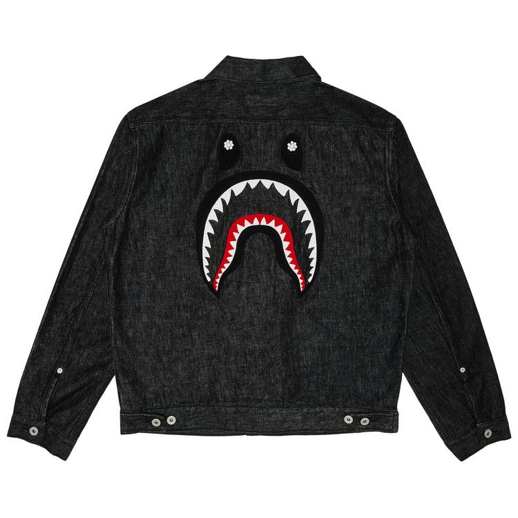 GOAT Exclusive BAPE Pearl Shark Denim Jacket Type-02 'Black'