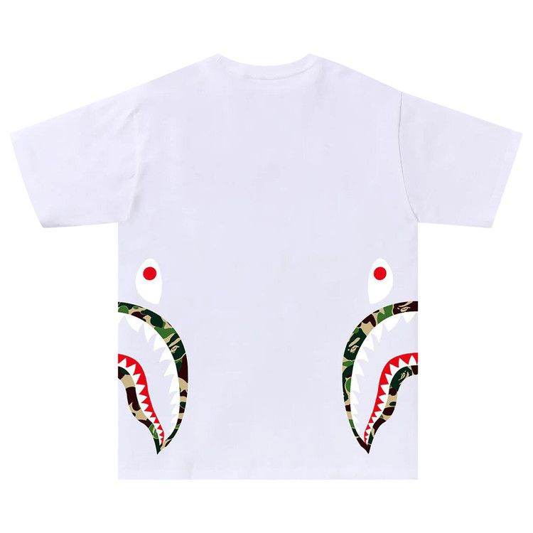 BAPE ABC Camo Side Shark Tee 'White/Green'