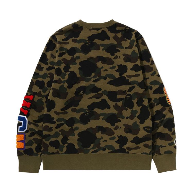 BAPE 1st Camo Shark Crewneck Sweatshirt 'Green'
