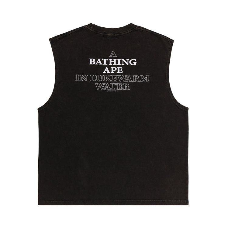 BAPE Heavy Wash Ape Head Cropped Fit Tank Top 'Black'