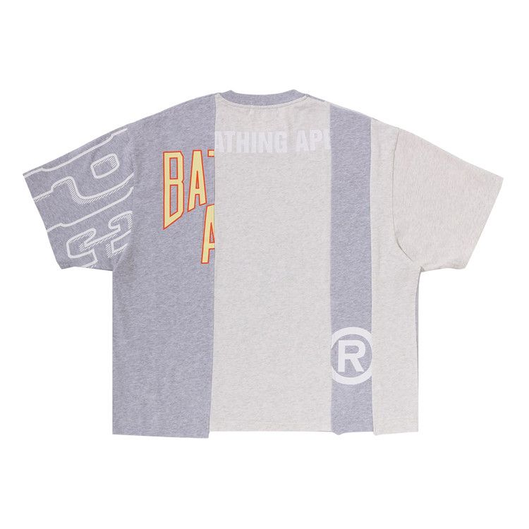 BAPE Upcycled Multi Logo Cropped Fit Tee 'Grey'
