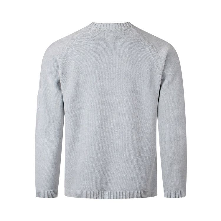 C.P. Company Cotton Chenille Crewneck Lens Sweater 'Silver Blue'