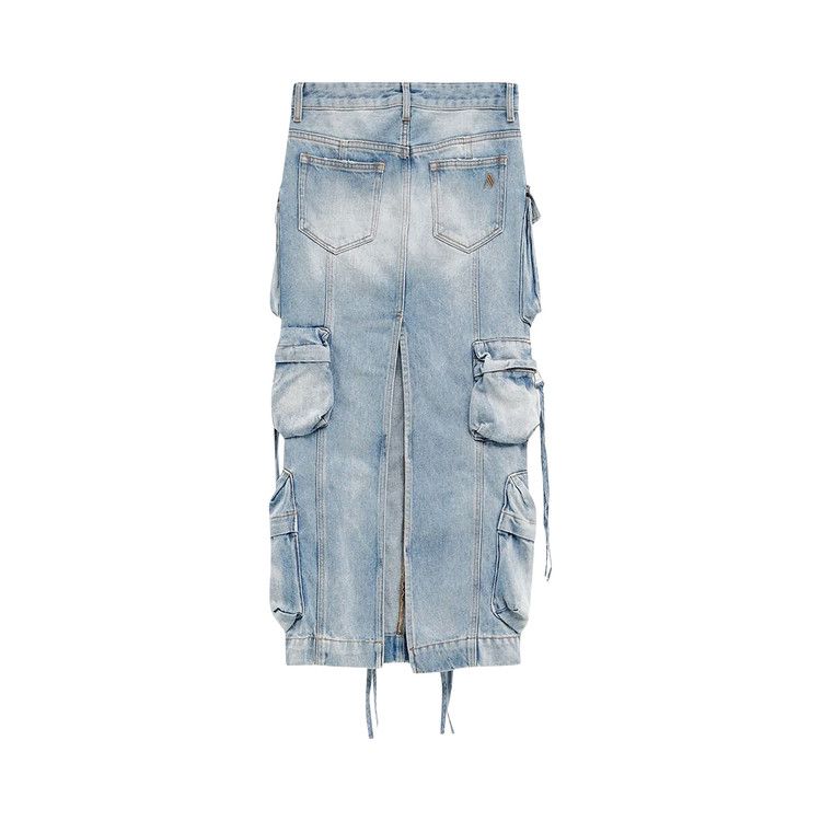 The Attico Midi Denim Skirt 'Sky Blue'