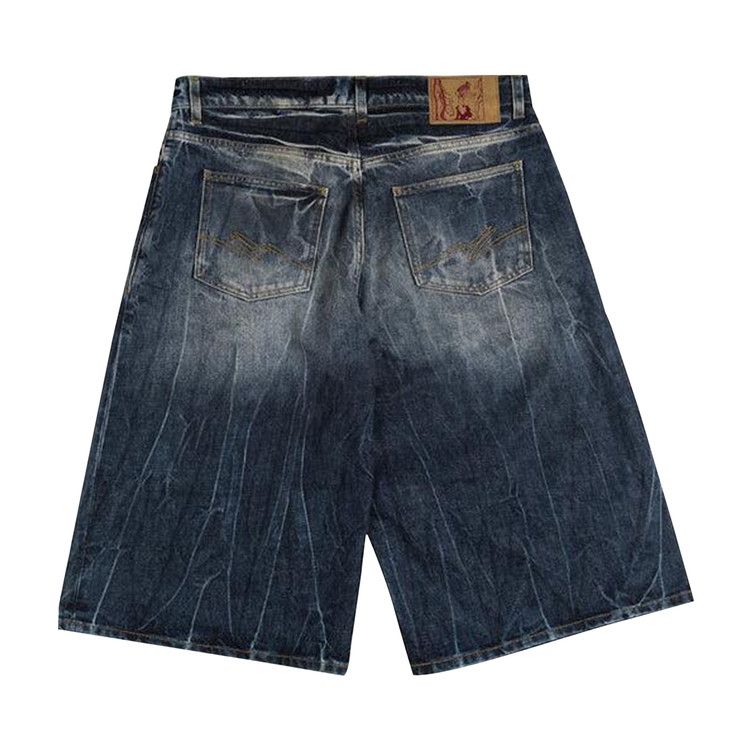 Martine Rose Zip Jean Short 'Blue Acid'