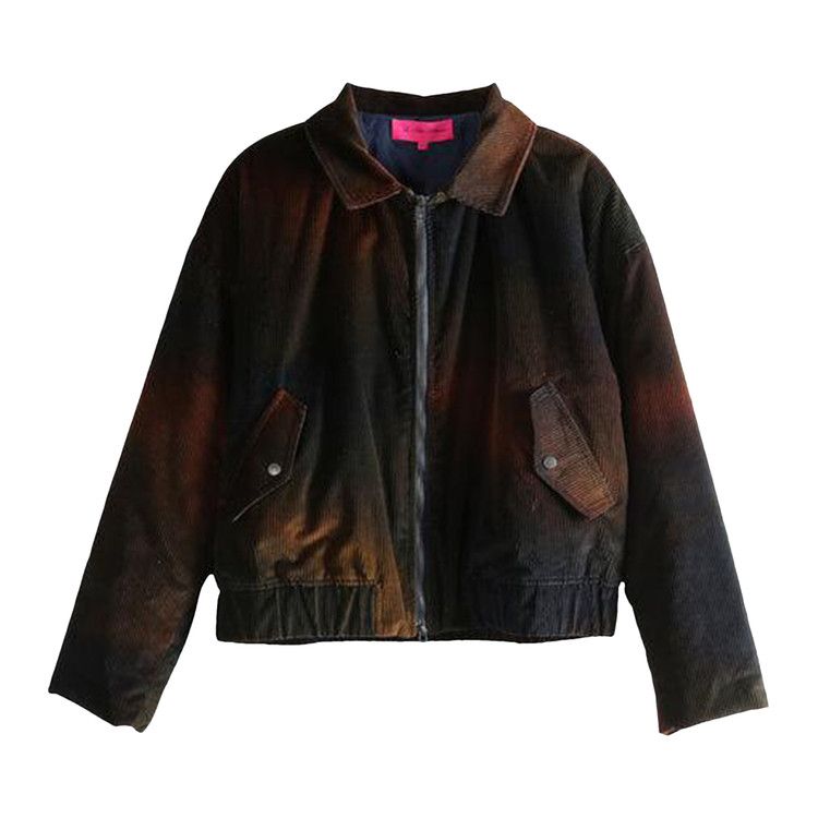 The Elder Statesman Ombre Cord Boxy Jacket 'Midnight'