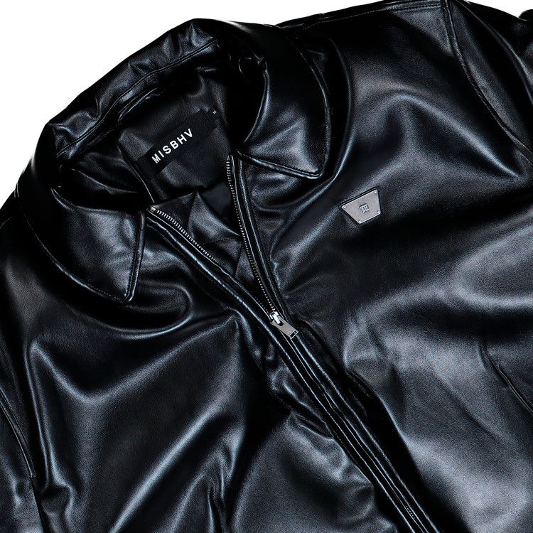 MISBHV Faux Leather Puffer Bomber Jacket 'Black'