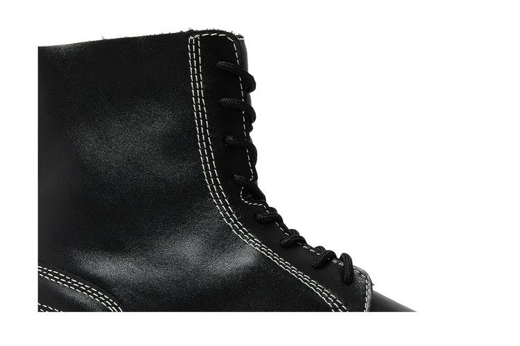 Dr. Martens Wmns Audrick Leather Platform Lace Up Boot 'White Stitch - Black'