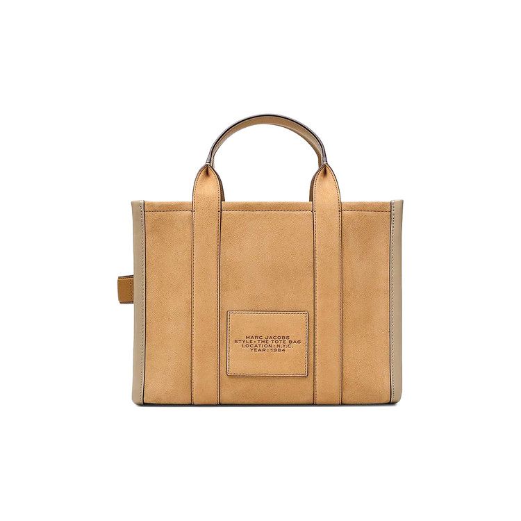 Marc Jacobs Suede Leather Blocked Medium Tote Bag 'Sahara'