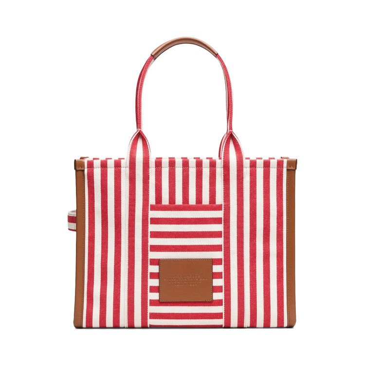 Marc Jacobs The Large Stripe Canvas Tote Bag 'True Red'