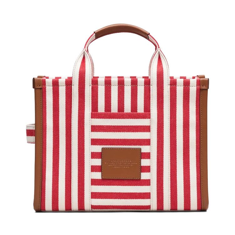 Marc Jacobs The Medium Stripe Canvas Tote Bag 'True Red'
