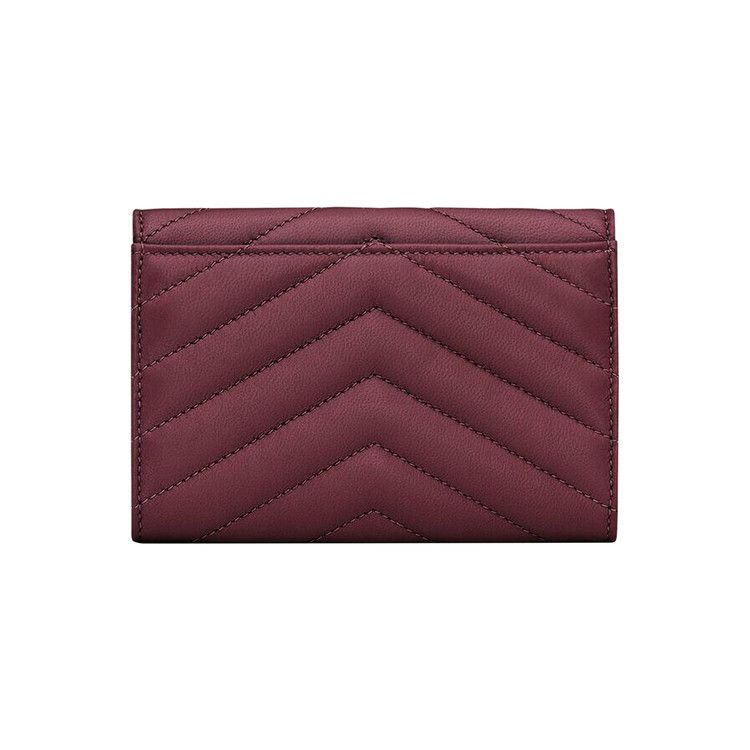 Saint Laurent Cassandre Wallet In Lambskin 'Hot Wine'