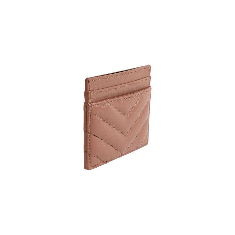 Saint Laurent Cassandre Matelassé Card Case 'Coral Paradise'