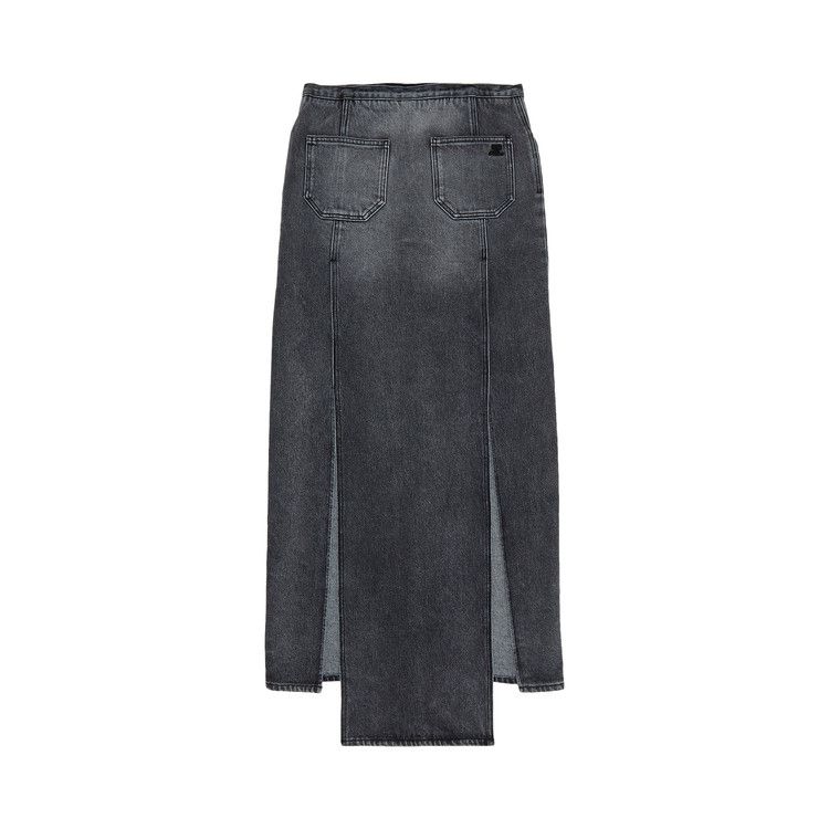 Courrèges Heritage Denim Long Skirt 'Stonewashed Grey'