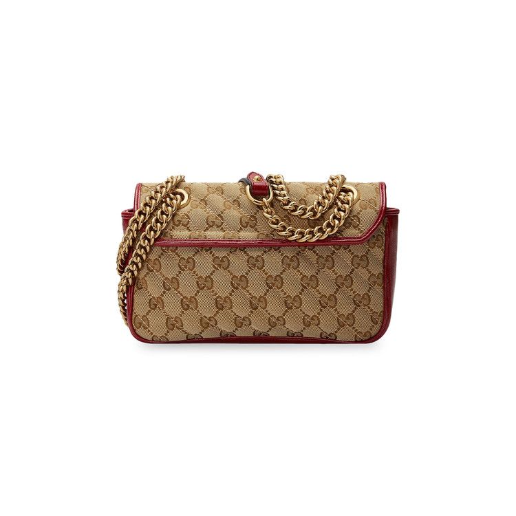 Gucci GG Marmont Mini Bag 'Beige/Ebony/New Cherry Red'