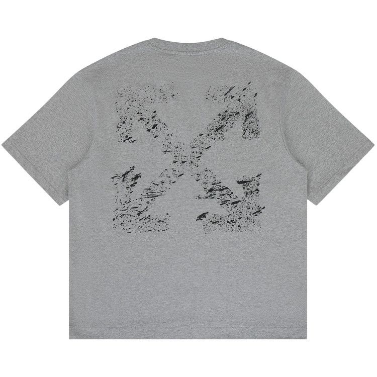 Off-White Paint Splatter Arrow Diag Fit Tee 'Heather Grey'