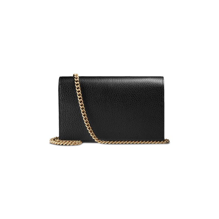 Gucci GG Marmont Leather Mini Chain Shoulder Bag 'Black'