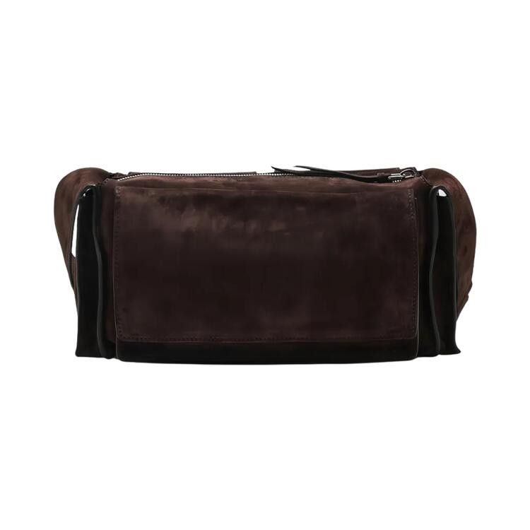 Miu Miu Utilitaire Suede Shoulder Bag 'Dark Brown'
