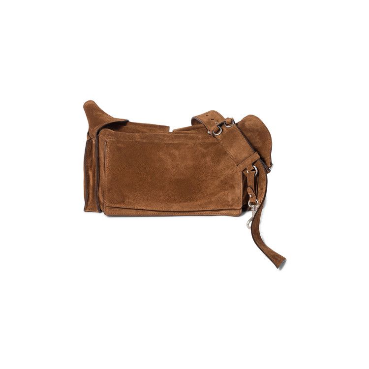 Miu Miu Utilitaire Suede Shoulder Bag 'Cacao'