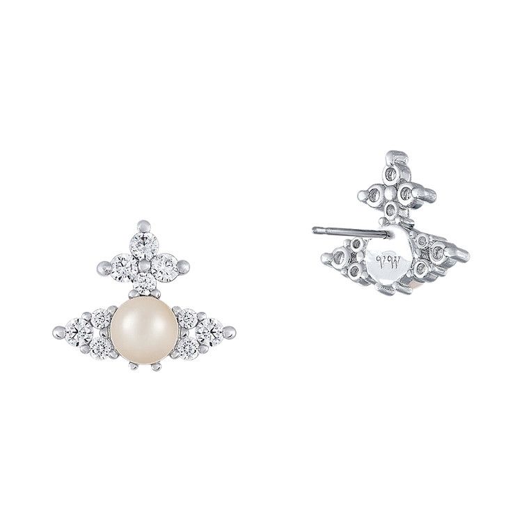 Vivienne Westwood Feodora Earrings 'Platinum/White'