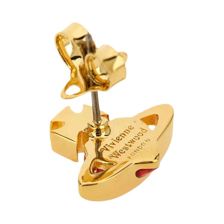 Vivienne Westwood Fabianna Relief Earrings 'Gold/Red Enamel'