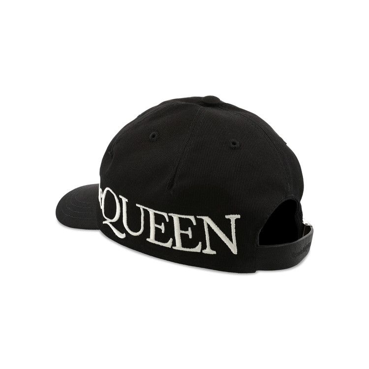 Alexander McQueen Oversized Embroidered Baseball Cap 'Black Ivory'