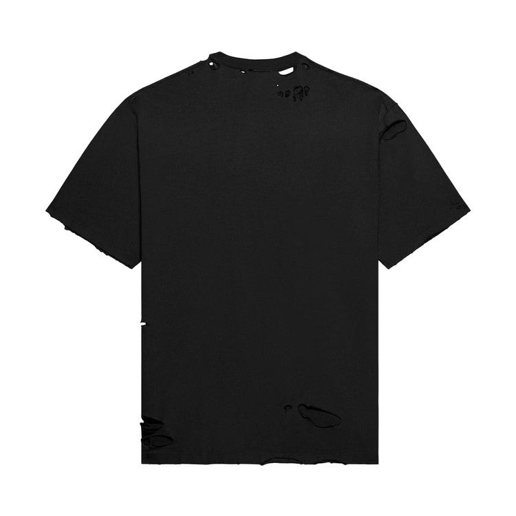 Balenciaga Caps Destroyed Flatground T-Shirt 'Black'