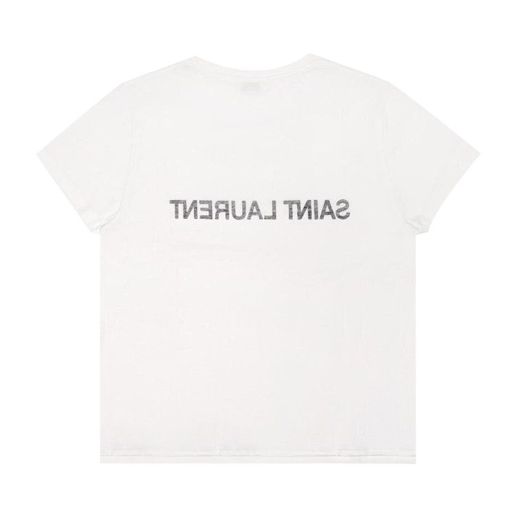 Saint Laurent Reverse Logo-Print T-Shirt 'Natural/Black'
