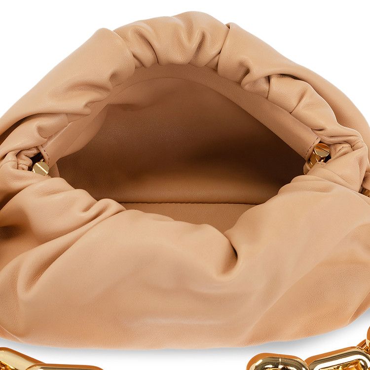 Bottega Veneta Teen Chain Pouch Shoulder Bag 'Almond/Gold'