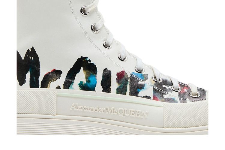 Alexander McQueen Tread Slick Boot 'Graffiti Logo - White Multi-Color'