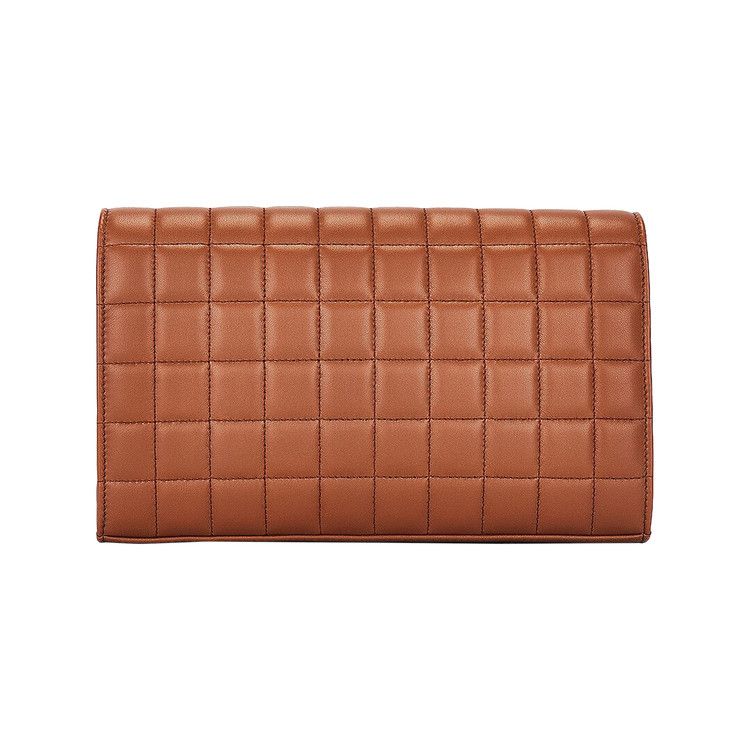 Saint Laurent Logo Plaque Quilted Chain Wallet 'Fox'