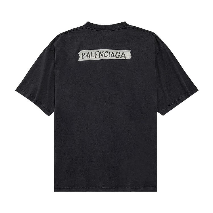 Balenciaga Medium Fit Crew Neck T-Shirt 'Faded Washed Black'