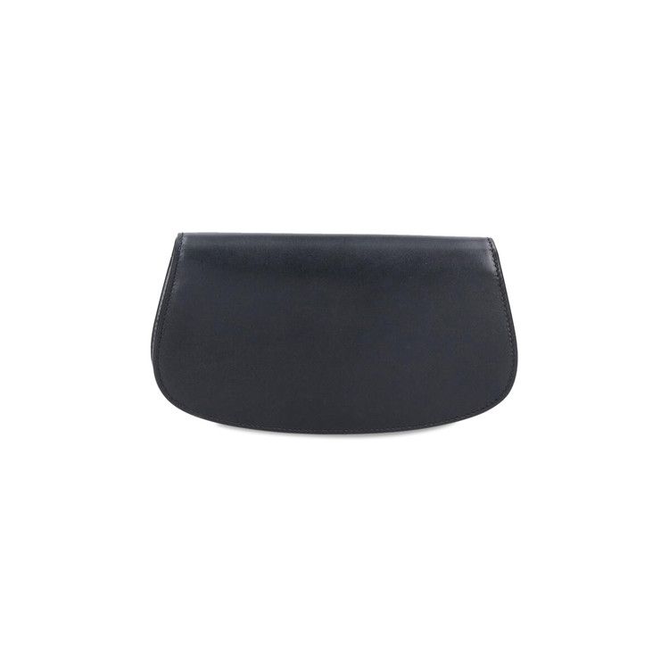 Saint Laurent Logo Plaque Foldover Top Shoulder Bag 'Black'