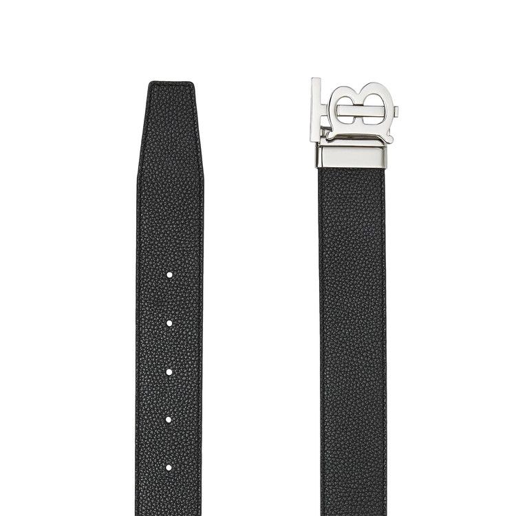 Burberry TB Logo Leather Belt 'Black/Tan'