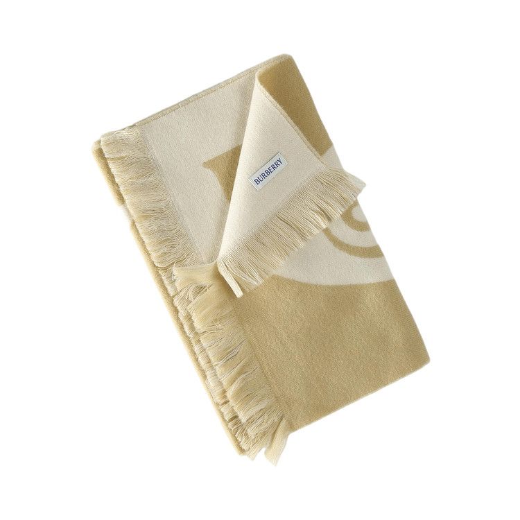 Burberry MU Text Logo Wool Scarf 'Sand'