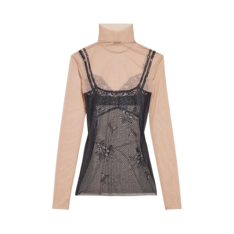 Balenciaga Trompe L'Oeil Lingerie Top 'Black/Light Beige'