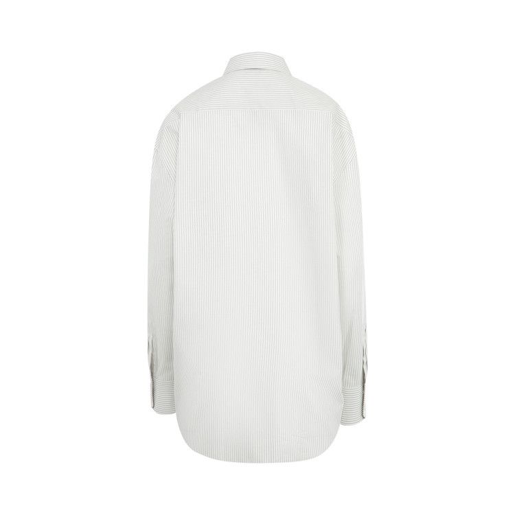 Saint Laurent Long-Sleeve Shirt 'Blanc/Gris'
