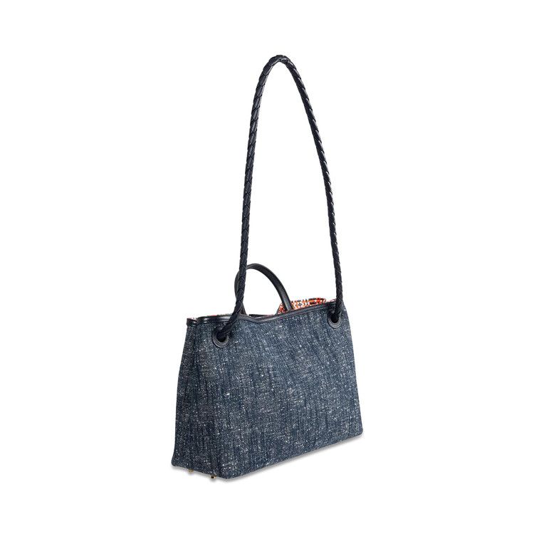 Bottega Veneta Medium Andiamo Denim Bag 'Navy/White/Orange'