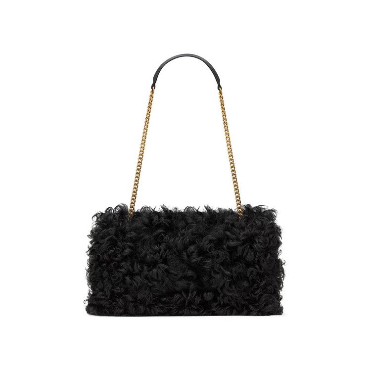 Saint Laurent Jamie Medium In Shearling 'Nero/Nero'