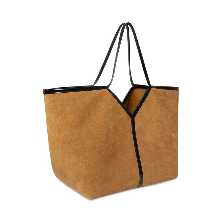Saint Laurent Slim Tote Suede Leather 'Light Rustic Camel/Nero'