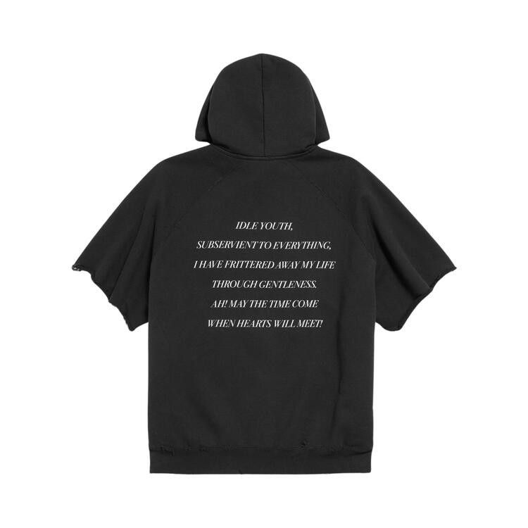 Balenciaga Raglan Cut-Off Sleeve Hoodie 'Black'