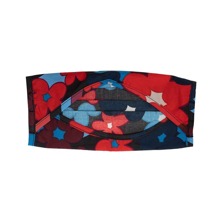 Marni Logo Floral Facemask 'Blue'