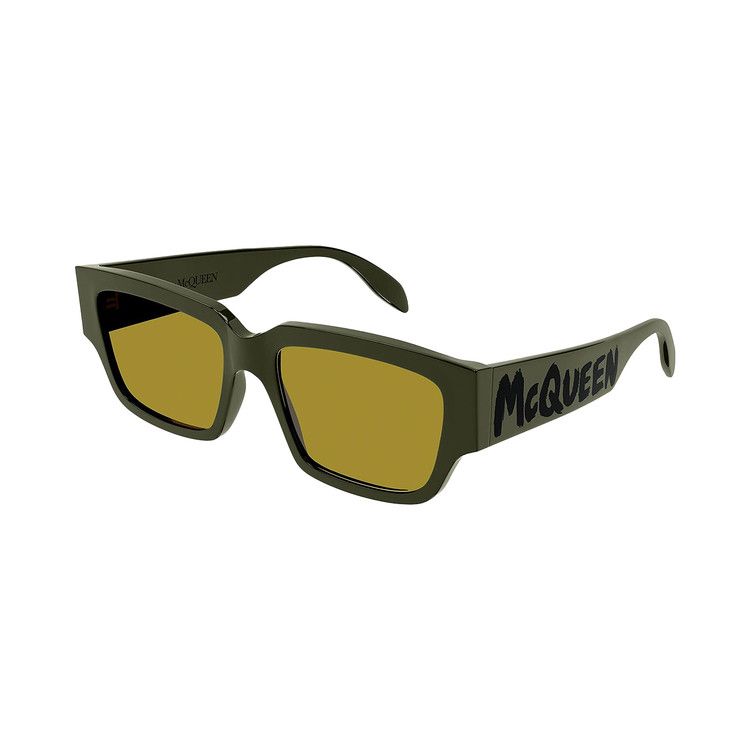 Alexander McQueen Square Sunglasses 'Green/Yellow'