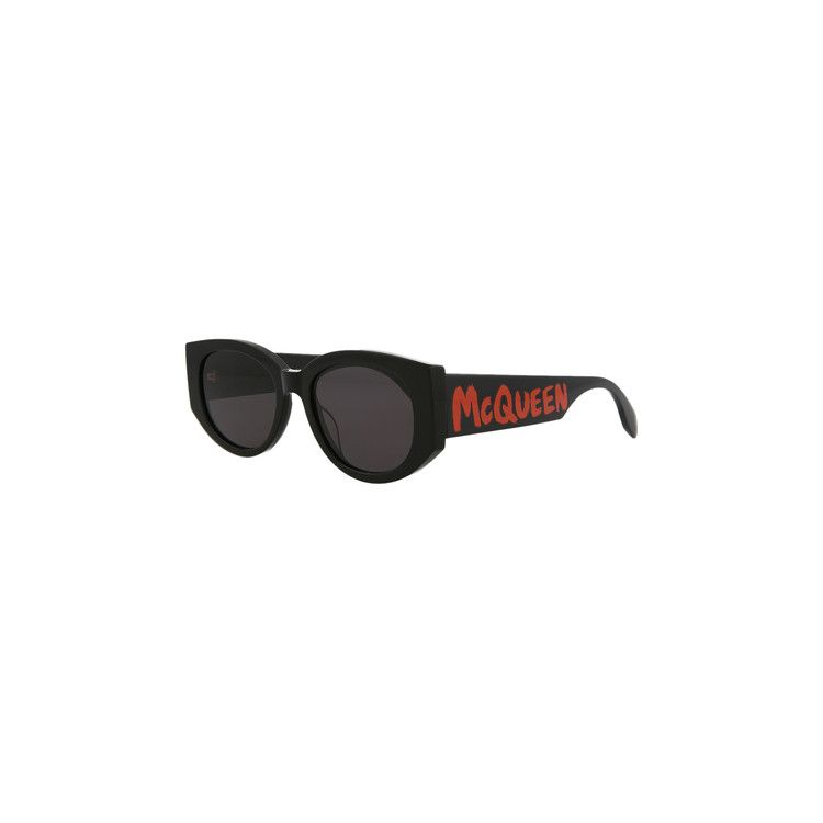 Alexander McQueen Oval Sunglasses 'Black/Grey'