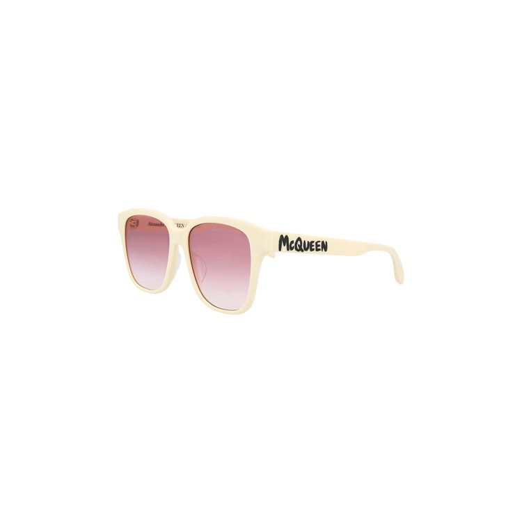 Alexander McQueen Square Frame Acetate Sunglasses 'White'