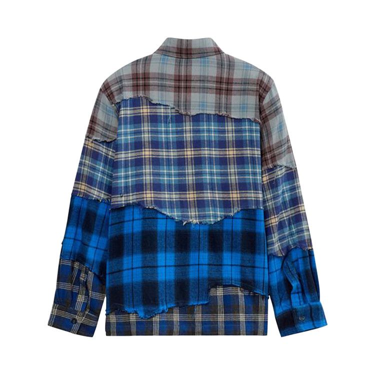 KidSuper Face Patchworked Shirt 'Blue/Multicolor'