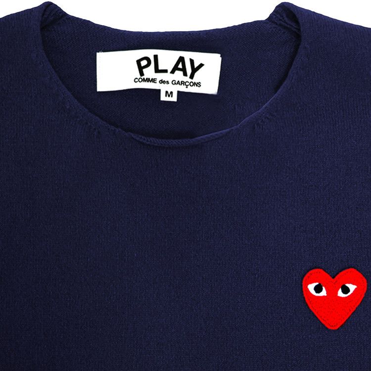Comme des Garçons PLAY V-Neck Pullover Sweater 'Navy'